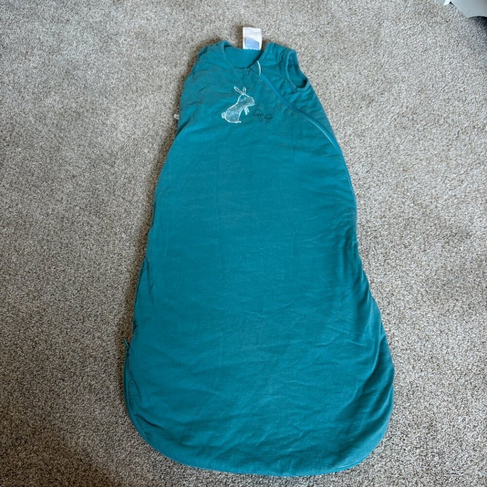Perlim Pinpin Sleep Sack 6-18 M  1 TOG 100% Cotton Blue Bunny Mushroom